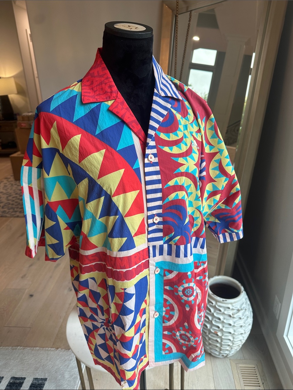 FARM Rio Red Multi Geometric Short-Sleeve Shirt Jacket